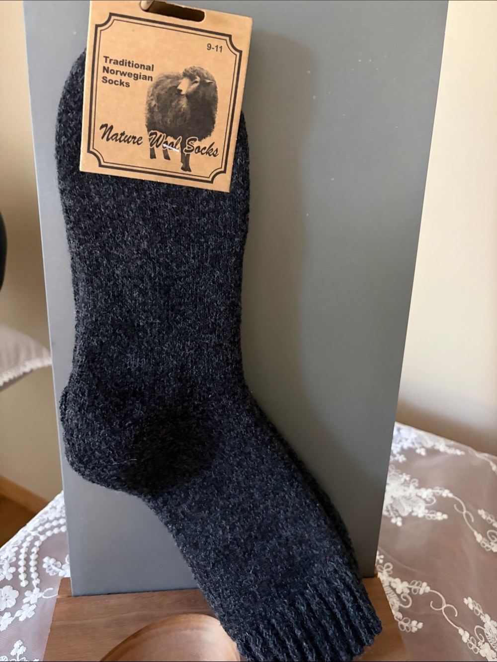 Alpaca Wool Dark Gray Crew Socks